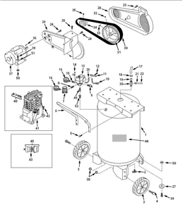 Tank Parts Diagram and Parts List for VT631503AJ  Campbell Hausfeld Compressor
